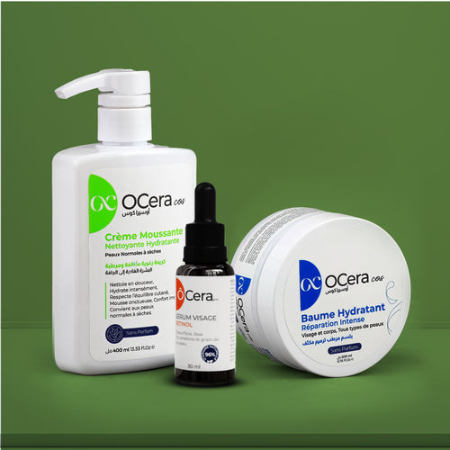 Pack JEUNESSE INTENSE (Crème moussante peaux sèches + Sérum retinol  + Baume hydratant)